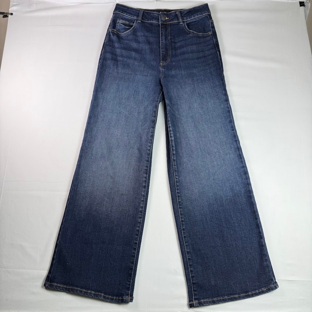Well Worn Womens High Rise Wide Leg Jeans Dark Wash Blue Denim Size 8/29